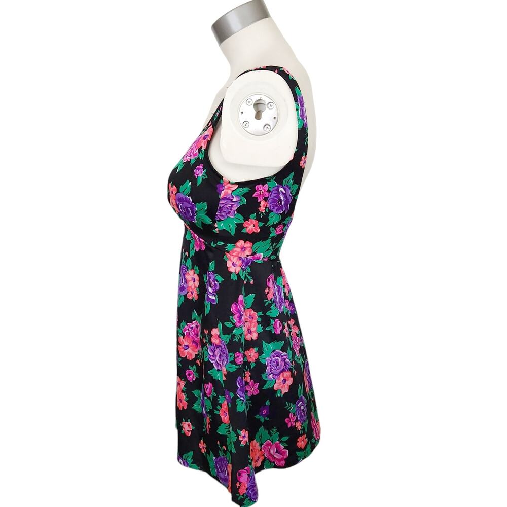 LONGITUDE Robby Len Swimwear vintage 70s one piece floral swimsuit dress Sz 10 T - Picture 2 of 9